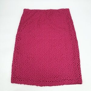 CUPIO BLUSH Skirt Womens L Pink Pull On Elastic Waist Midi Crochet Lace READ